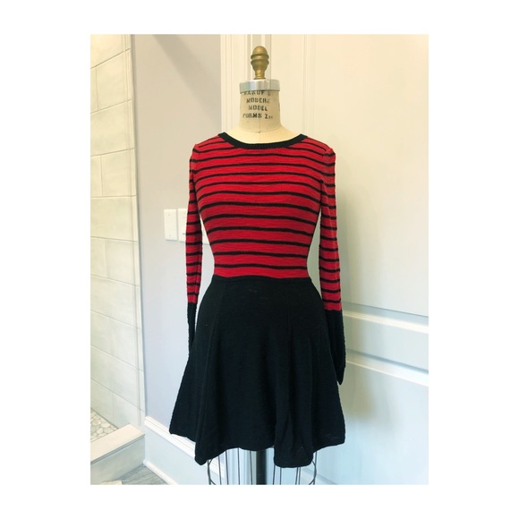 Express Red and Black Sweater Dress - Picture 1 of 5